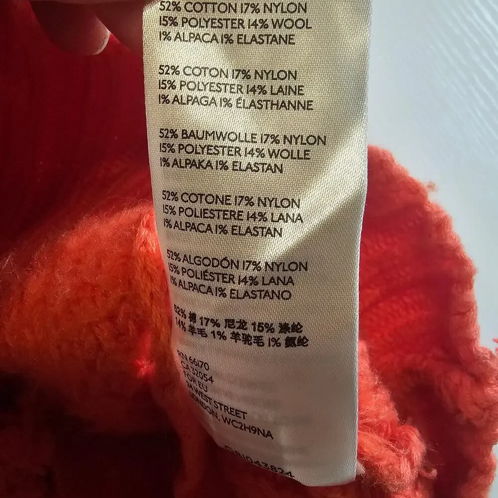 Free People Snow Drop Oversized Cardigan V Neck Sweater Orange XS Boho 3968 - Picture 10 of 13